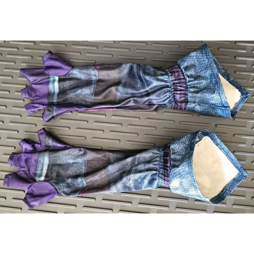 Disney Store Descendants Mal Costume Girls 4 Jacket Top Pants Gloves Halloween